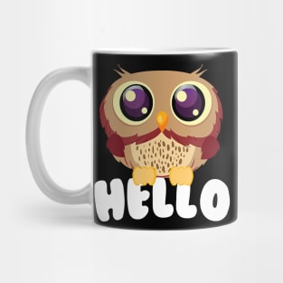 Hello Kawaii Owl Bird Of Prey Lover Mug